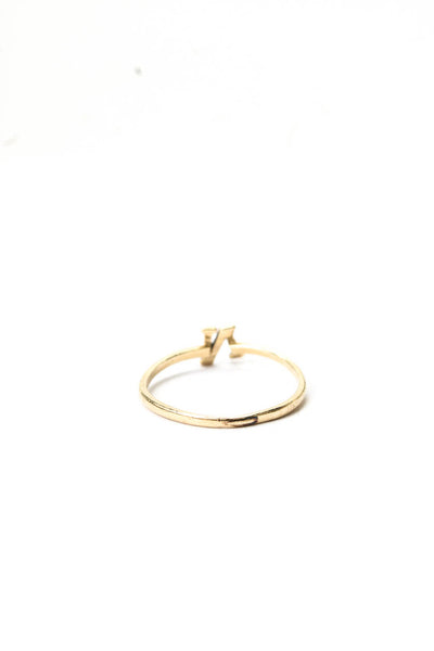 Designer Womens 14K Y Gold Initial N Ring Sz 6 .7g