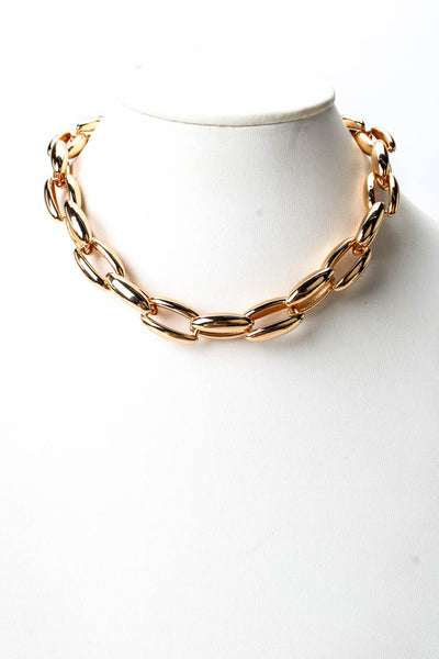 Luv AJ Womens G Plated Positano Chain Necklace 16" NWT