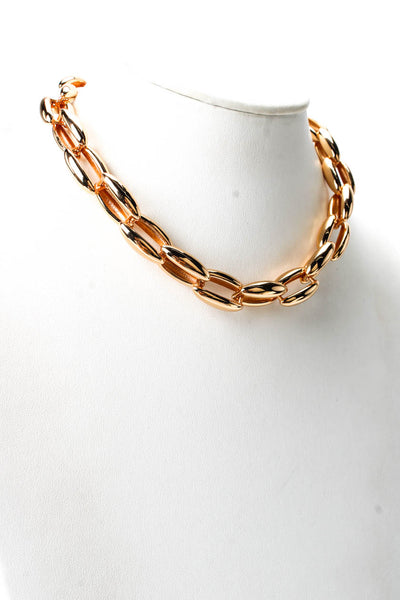 Luv AJ Womens G Plated Positano Chain Necklace 16" NWT