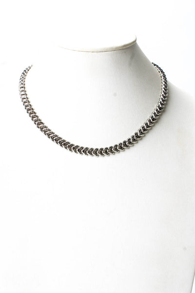 Luv AJ Womens Silver Tone Fiorucci Heart Chain Necklace 18" NWT