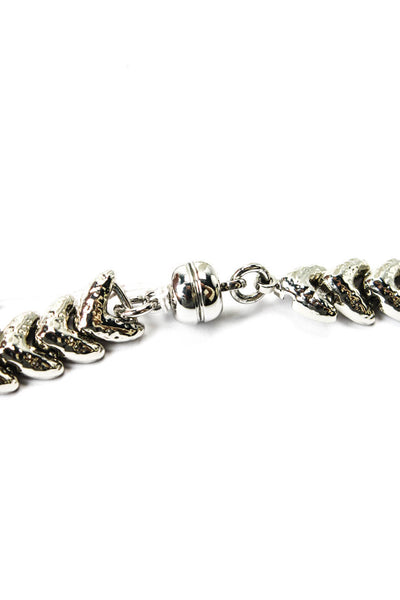 Luv AJ Womens Silver Tone Fiorucci Heart Chain Necklace 18" NWT
