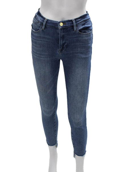 Frame Denim Womens Skinny Jeans Blue High Rise Inseam 28 Size 27