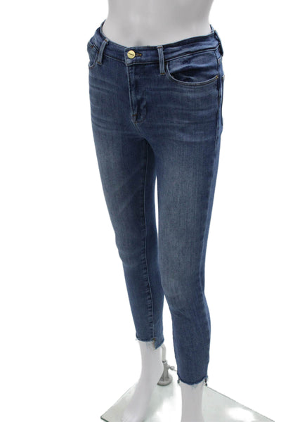 Frame Denim Womens Skinny Jeans Blue High Rise Inseam 28 Size 27