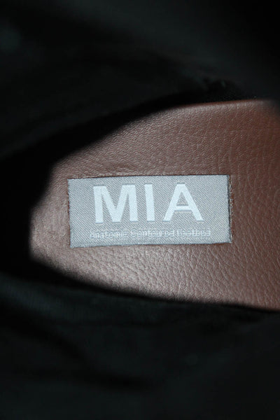 MIA Womens Leather Buckle Detail Midi Boots Shoes Black Size 7.5