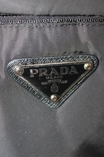 Prada Women Puffer Jacket Black Polyester Snap Long Sleeve Size 46