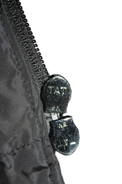 Prada Women Puffer Jacket Black Polyester Snap Long Sleeve Size 46