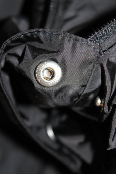 Prada Women Puffer Jacket Black Polyester Snap Long Sleeve Size 46