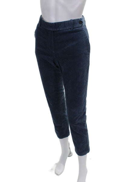 Theory Womens Cropped Blue Cotton Stretch Pants Size 4