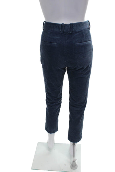 Theory Womens Cropped Blue Cotton Stretch Pants Size 4