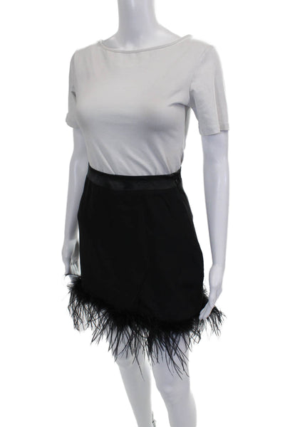 Donna Mizani Womens Mini Skirt Black Silk Zip Size S