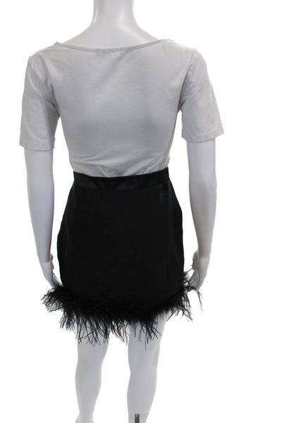 Donna Mizani Womens Mini Skirt Black Silk Zip Size S