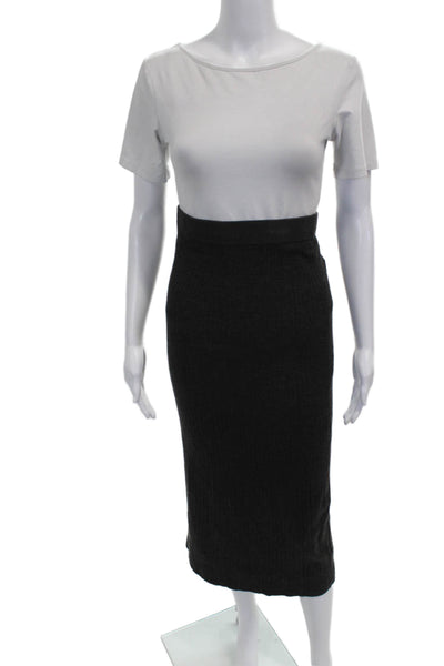 MDRN Womens Midi Straight Pencil Skirt Gray Size S