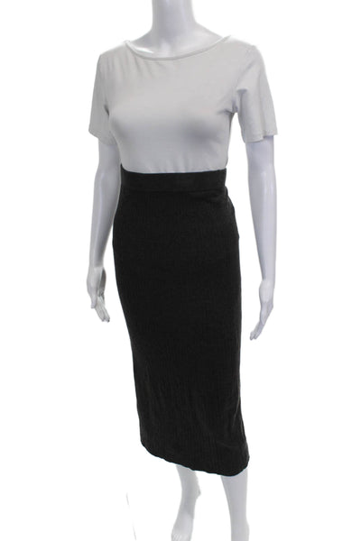 MDRN Womens Midi Straight Pencil Skirt Gray Size S