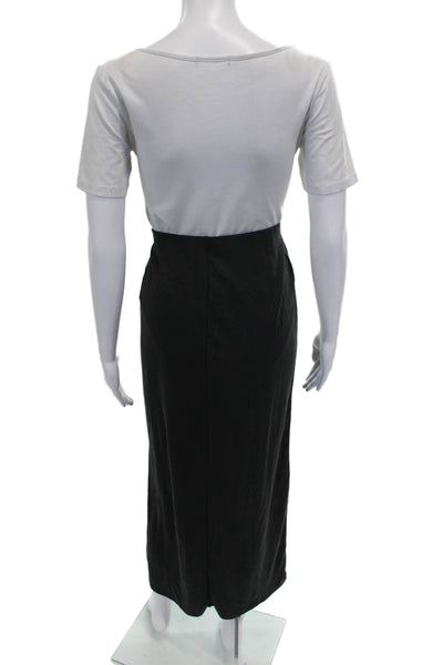 Monki Womens Straight Pencil Midi Skirt Black Size S
