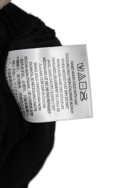 Essentials Womens Black Straight Pencil Skirt Cotton Drawstring Midi Size S