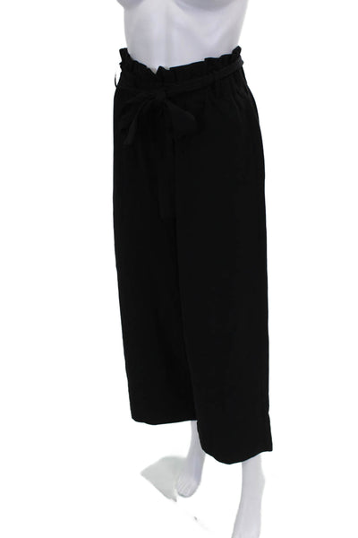 Elodie Women Paperbag Pants Black Polyester Pull On Size M