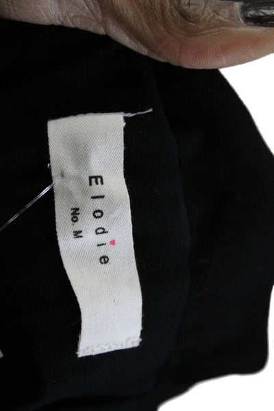 Elodie Women Paperbag Pants Black Polyester Pull On Size M