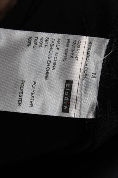 Elodie Women Paperbag Pants Black Polyester Pull On Size M