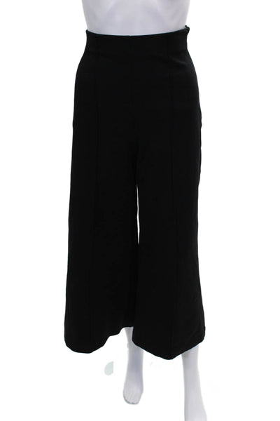 Quince Women Black Cropped Pants 60% Rayon Zip Closure Size M