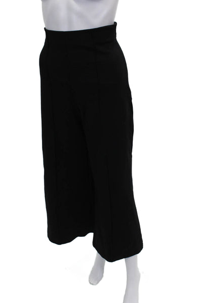 Quince Women Black Cropped Pants 60% Rayon Zip Closure Size M