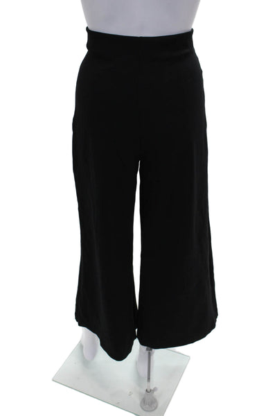 Quince Women Black Cropped Pants 60% Rayon Zip Closure Size M