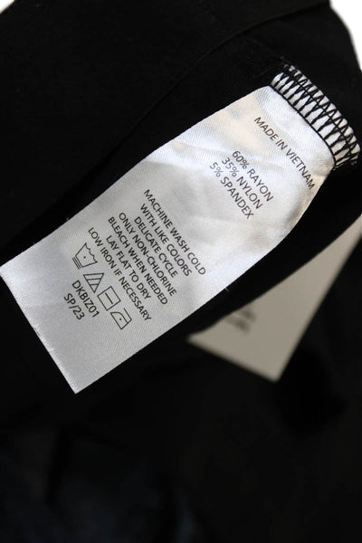 Quince Women Black Cropped Pants 60% Rayon Zip Closure Size M