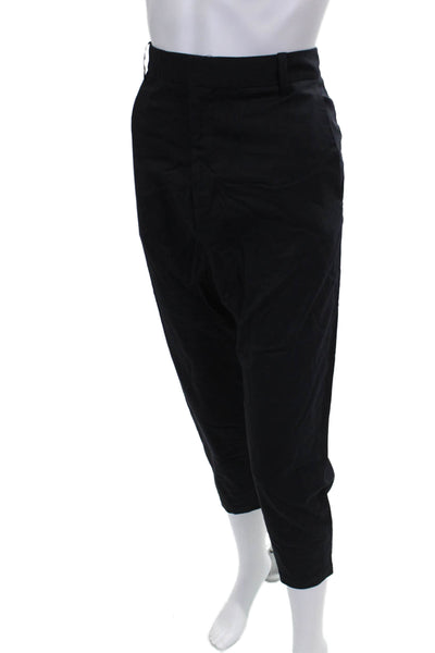 Nili Lotan Womens Cropped Virgin Wool Pants Black Zip Inseam 26 Size 6