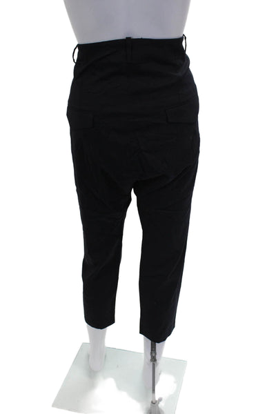 Nili Lotan Womens Cropped Virgin Wool Pants Black Zip Inseam 26 Size 6