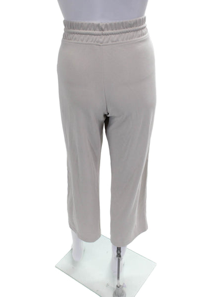 Athleta Women Cropped Gray Polyester Drawstring Pants Size M