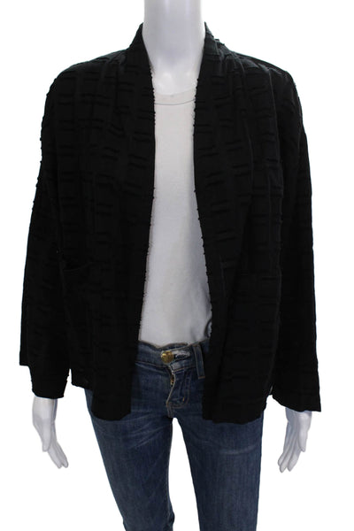 Eileen Fisher Women Cardigan Black Organic Cotton Long Sleeve Size XS
