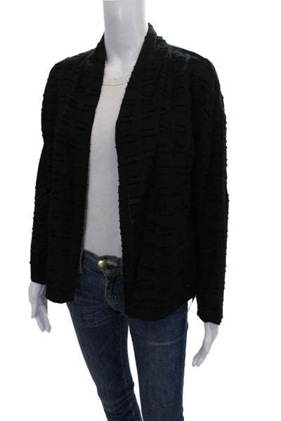 Eileen Fisher Women Cardigan Black Organic Cotton Long Sleeve Size XS