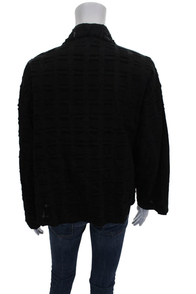 Eileen Fisher Women Cardigan Black Organic Cotton Long Sleeve Size XS
