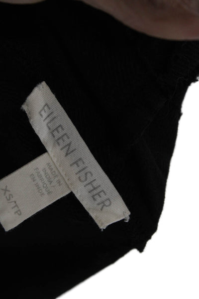 Eileen Fisher Women Cardigan Black Organic Cotton Long Sleeve Size XS