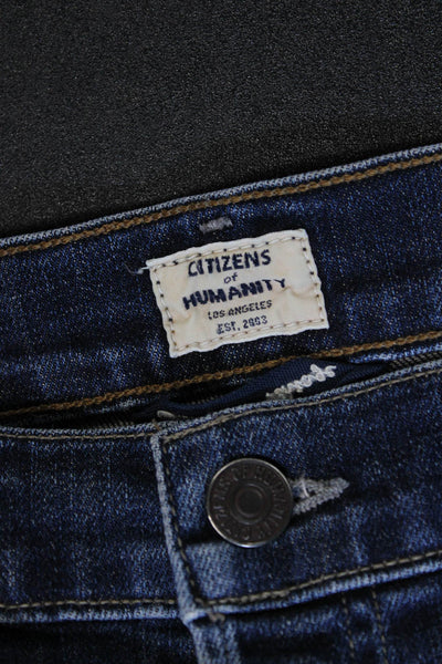 Citizens of Humanity Mens Blue Straight Jeans Mid Rise Cotton Blend Size 26