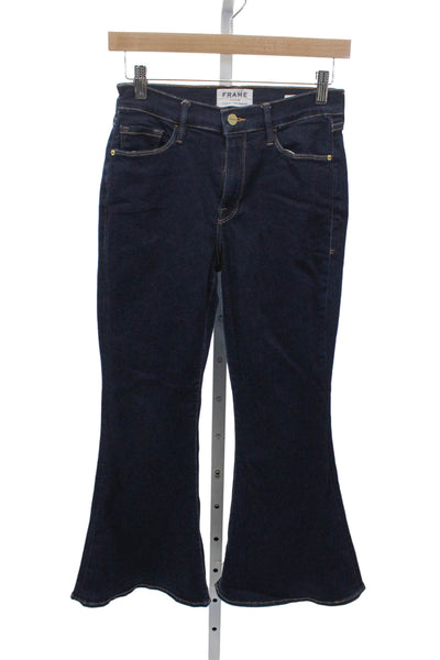 Frame Denim Womens Flared Jeans Blue Cotton Mid Rise Size 27