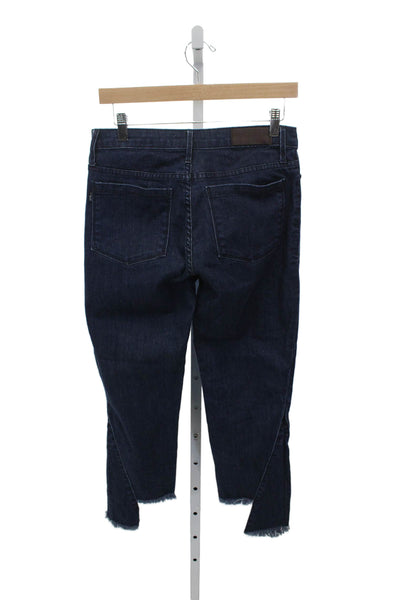 Parker Smith Women Cropped Denim Jeans High Rise Button Fly Blue Size 27
