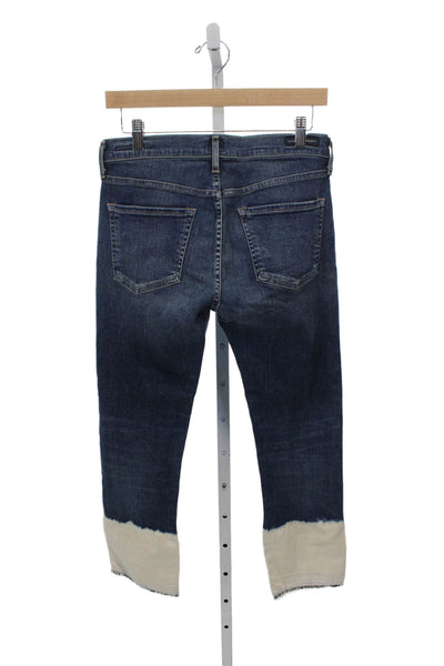 Citizens of Humanity Women Cropped Mid Rise Blue Cotton Jeans Size 27