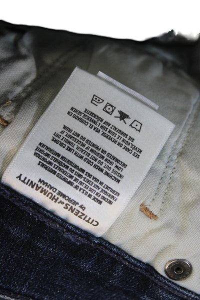 Citizens of Humanity Women Cropped Mid Rise Blue Cotton Jeans Size 27