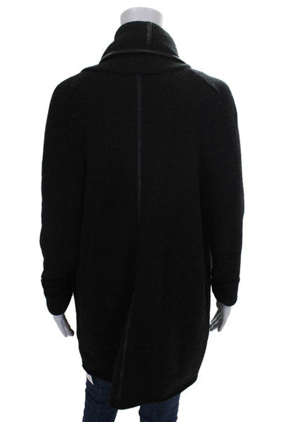 Vince Women Collared Black Cardigan 50% Yak Long Sleeve Size XS