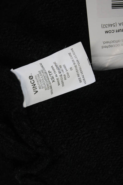 Vince Women Collared Black Cardigan 50% Yak Long Sleeve Size XS