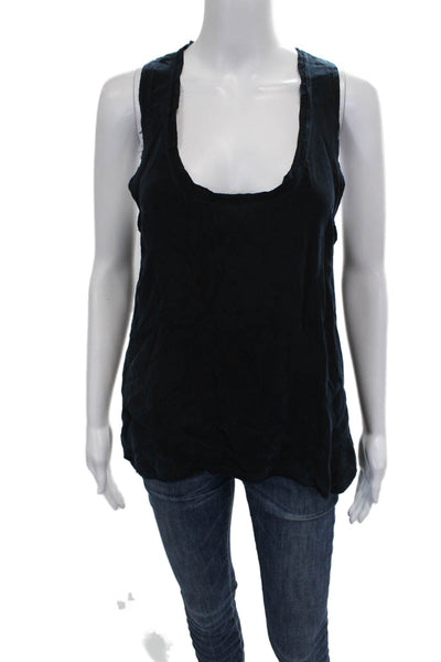 Pharaoh Womens Basic Black Cupro Tank Sleeveless Scoop Neck Size 2