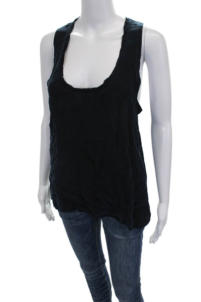 Pharaoh Womens Basic Black Cupro Tank Sleeveless Scoop Neck Size 2