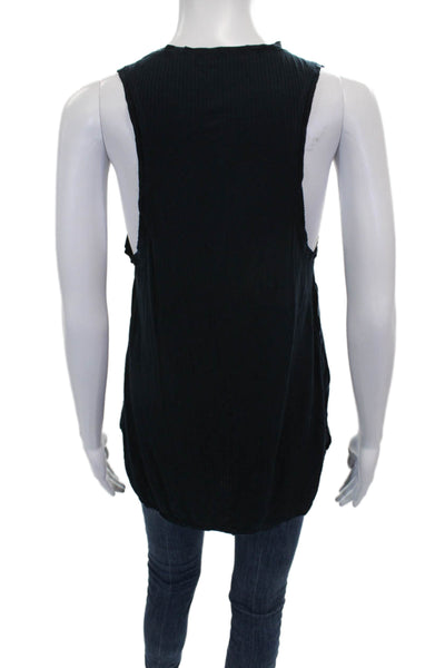 Pharaoh Womens Basic Black Cupro Tank Sleeveless Scoop Neck Size 2