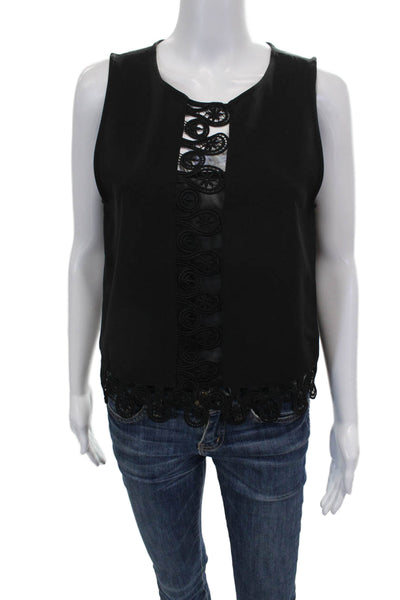 Yoana Baraschi Womens Black Sleeveless Basic Tank Round Neck Size 6