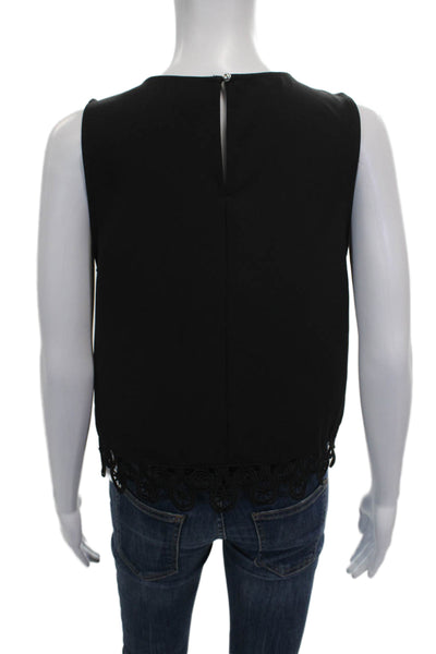 Yoana Baraschi Womens Black Sleeveless Basic Tank Round Neck Size 6