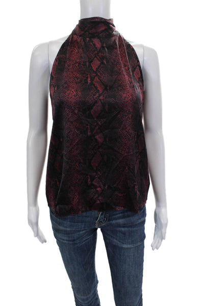 Generation Love Women Halter Animal Print Tie Blouse Silk Size S