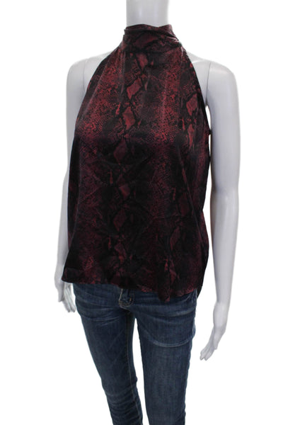 Generation Love Women Halter Animal Print Tie Blouse Silk Size S