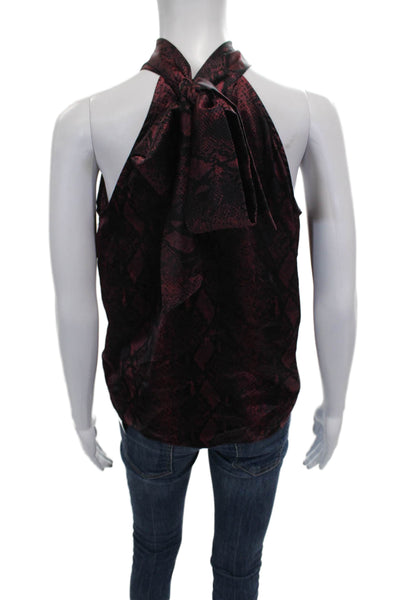 Generation Love Women Halter Animal Print Tie Blouse Silk Size S