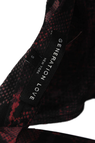 Generation Love Women Halter Animal Print Tie Blouse Silk Size S