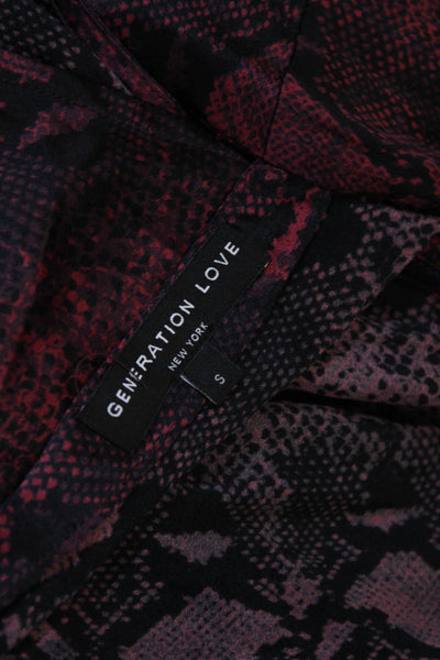 Generation Love Women Halter Animal Print Tie Blouse Silk Size S